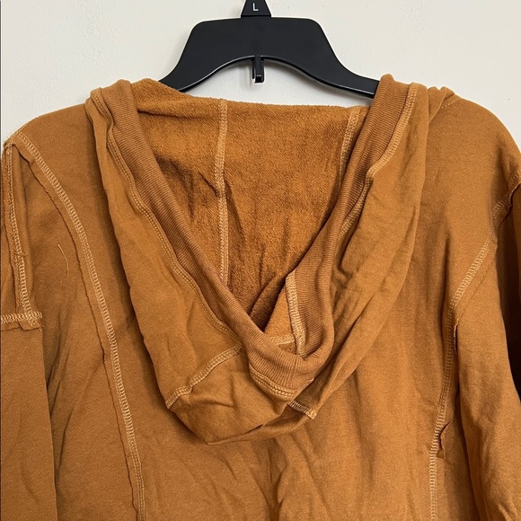 Easel Tan Peplum Hoodie Sweatshirt - Picture 6 of 9